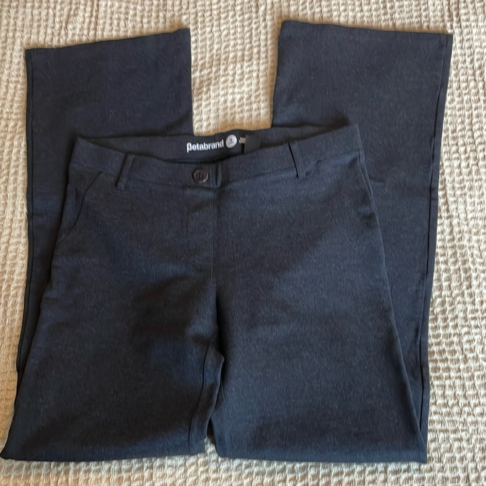 Size Medium Long charcoal heather bootcut Betabrand pants.